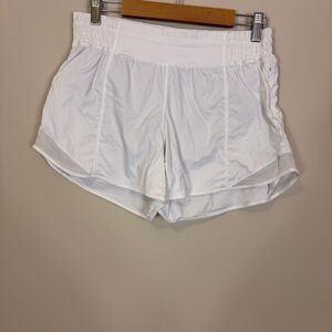 Lululemon Hottie Hot White High Rise 4" Inseam Athletic Shorts 6